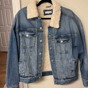 NWOT Sherpa Lined Loft Jean Jacket
